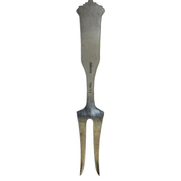 Norway Norge Collectable Souvenir Cocktail Fork 40GR Silverplate 4" - Picture 2 of 6